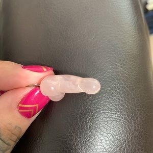 Rose quartz Penis key chain